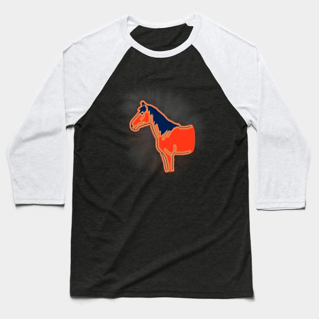 Red Horse silhouette Baseball T-Shirt by RedHeadAmazona